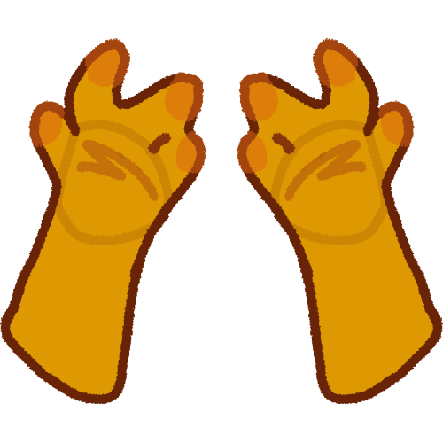 a pair of yellow hands stoping at the forearm, palms facing up